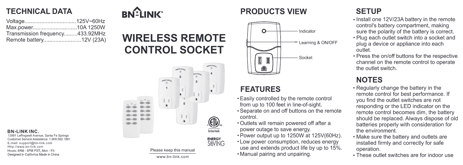 Mini Wireless Remote Control Outlet Switch Power Plug (2 Remotes+5